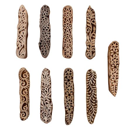 Set of 9 Piece New Mix Wooden Printing Blocks